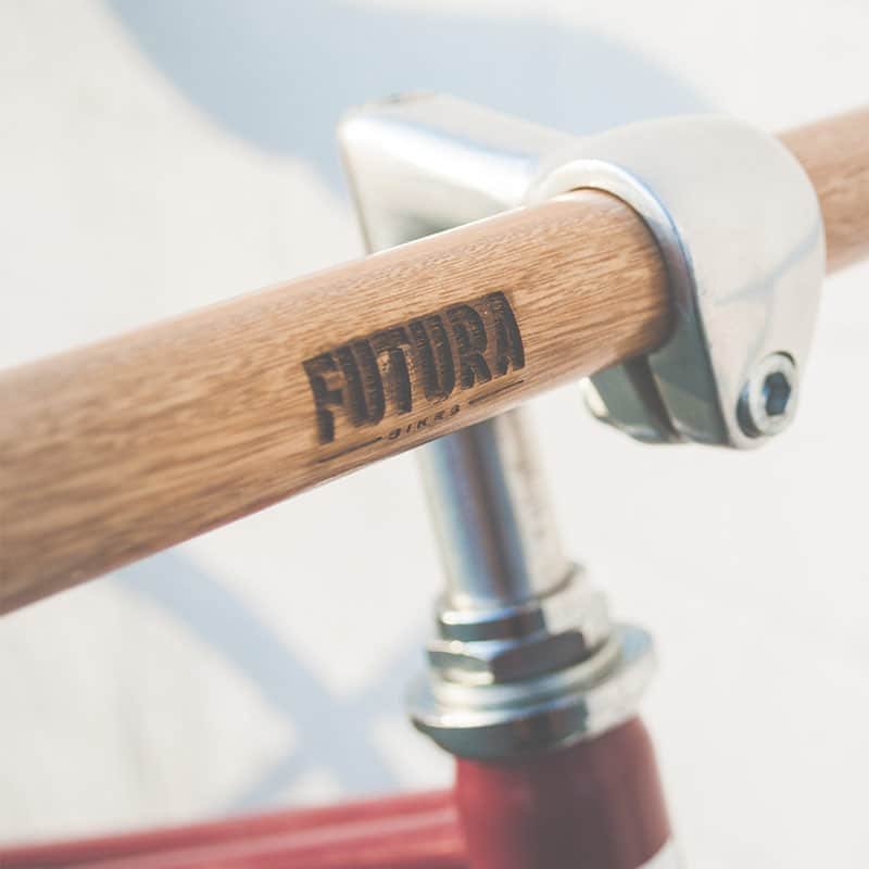 Woodmart theme demo photo of a bicycle headset and handlebar
