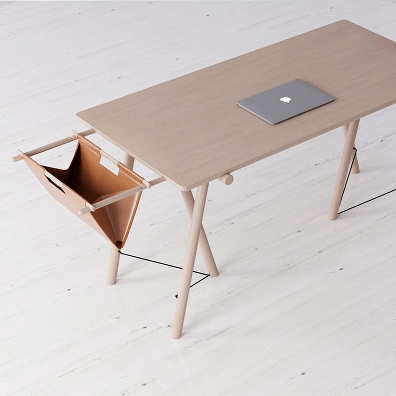 Woodmart theme demo photo of a wooden desk with a laptop
