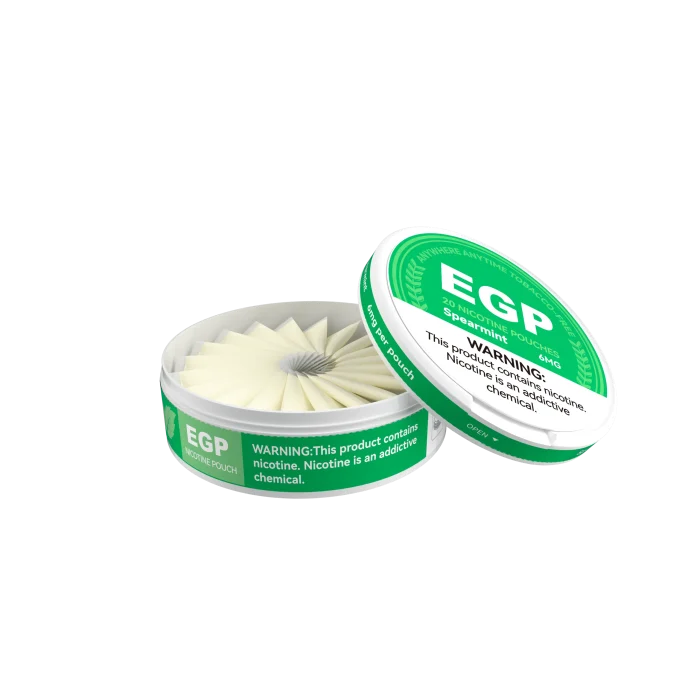 EGP Spearmint nicotine pouches, 6 mg can