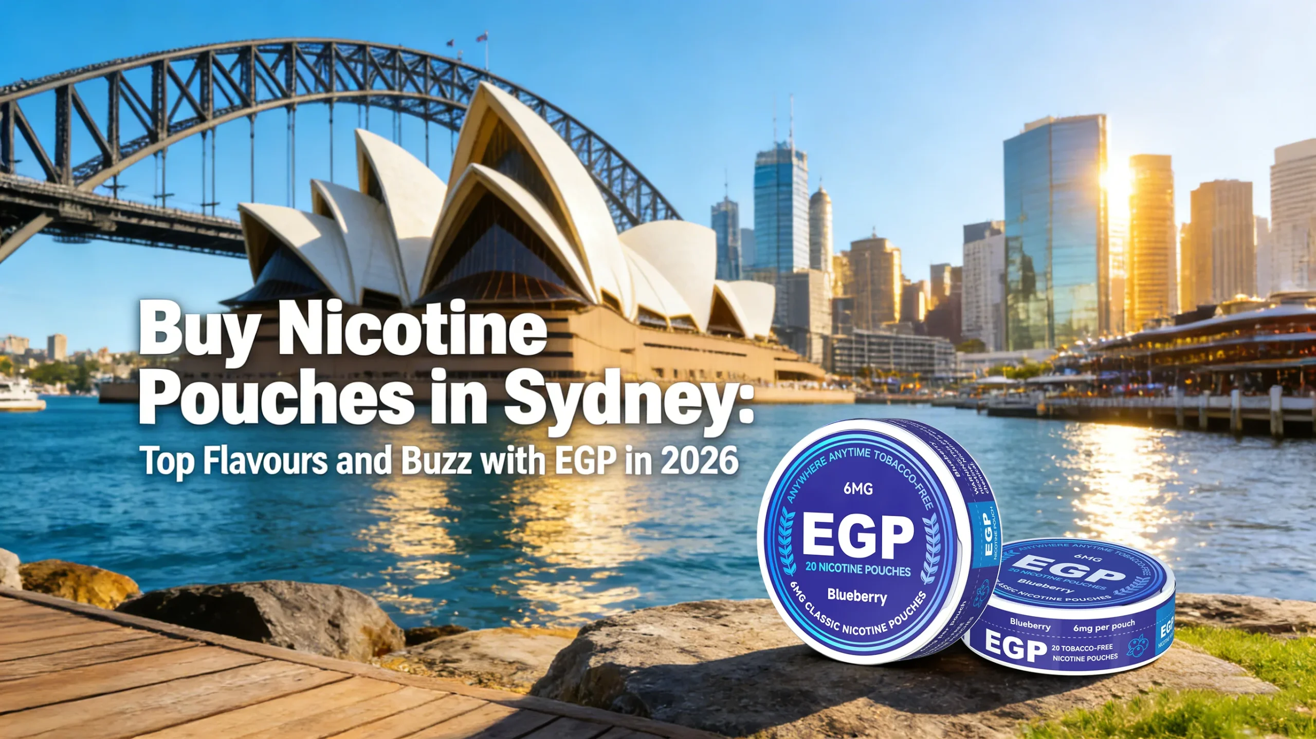 Cover of the buy nicotine pouches in Sydney guide over the harbour