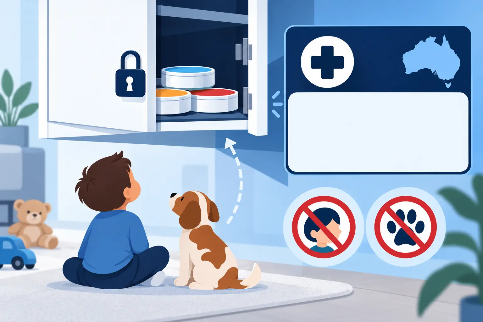 Safe Storage and Accidental Exposure Nicopods safety illustration about secure storage and avoiding accidental exposure to children and pets